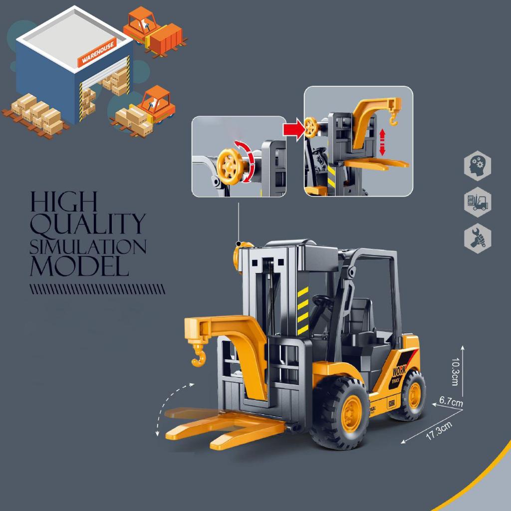 [พร้อมส่ง]ของเล่นเด็ก รถก่อสร้าง รถโฟล์คลิฟท์ สำหรับไซต์งานก่อสร้าง รถบรรทุก สําหรับเด็ก รถเฉื่อย ปรับระดับหมุนขึ้นลงได้