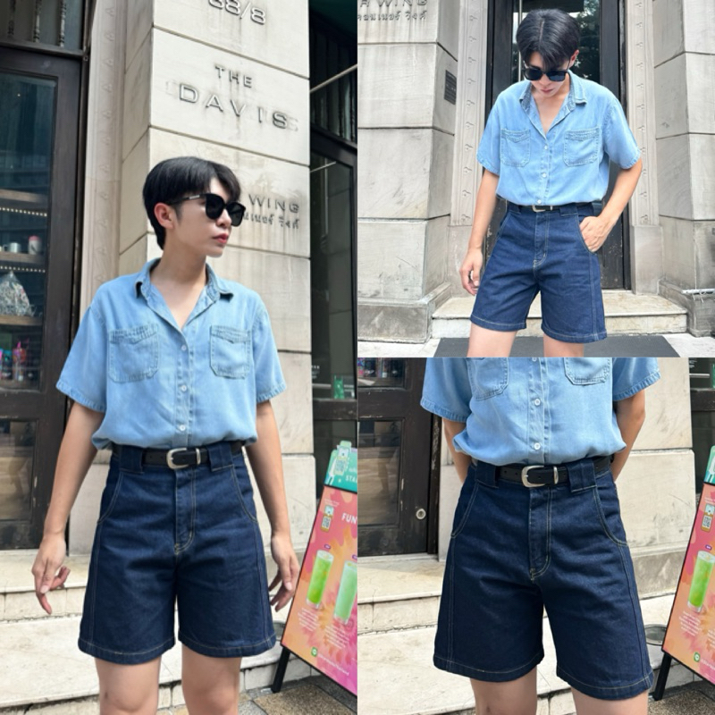 SAMOON.1st Vintage Shorts Jeans รุ่น 777 กางเกงยีนส์ขาสั้น มีด้วยกัน 2 สี สีบลูยีนส์ สียีนส์อ่อน Unisex
