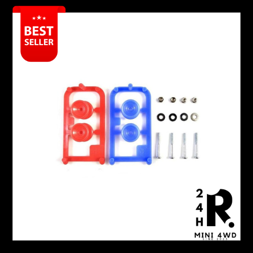 [ไลฟ์สด 2 ทุ่ม ลด 50%] ของแท้!! Tamiya 15457 – Low Friction Plastic Double Rollers (Red&Blue/13-12mm