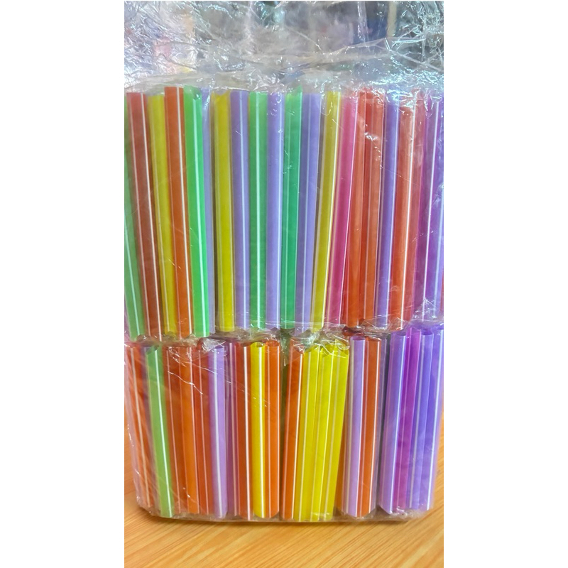 หลอดชาไข่มุก สั้น คละสี (1แพ็ค=บรรจุ 50 เส้น)