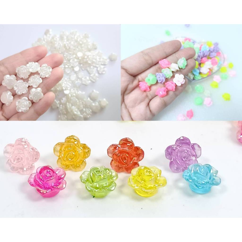 22 บาท 25 กรัม ลูกปัดใส-ขุ่น ขนาด 12 มิล ลายกุหลาบ สำหรับงานตกแต่ง งานประดิษฐ์ งานDIY ตกแต่งพับเหรียญ งานร้อย