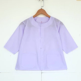 ชุดปฏิบัติธรรม ผ้าฝ้ายโทเร สีขาวโอโม่ (เสื้อ+ผ้าถุงเอวยืด) ชุดขาว ชุดทำบุญ ชุดนั่งสมาธิ มีไซส์ใหญ่ถึงรอบอก 48 นิ้ว