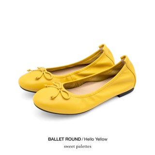 Sweet Palettes รองเท้าหนังแกะ Ballet Round Hello Yellow
