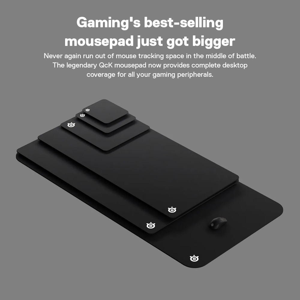 SteelSeries QcK Gaming Mousepad แผ่นรองเม้าส์ แบบ Control รุ่นเริ่มต้น ผ้า Micro-woven cloth S/L