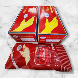 ถุงมือยาง ตราห่าน 2สี (12คู่) แม่บ้านใช้ เอนกประสงค์
