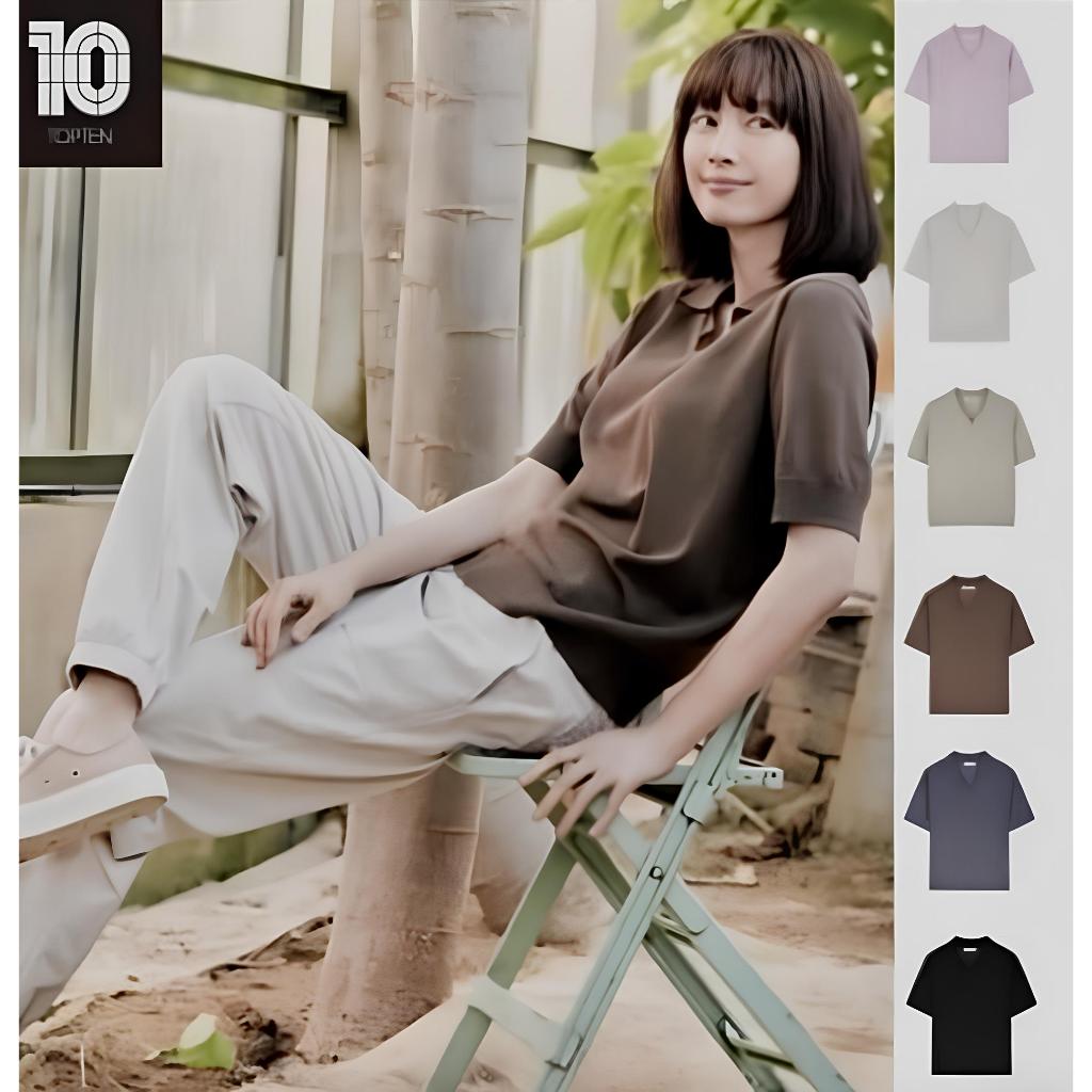เสื้อโปโล แขนสั้น แบรนด์ TopTen เสื้อโปโลคอปก อก 40-42 เนื้อผ้าโพลีเอสเตอร์ผสมเรยอน ใส่สบาย พร้อมส่ง