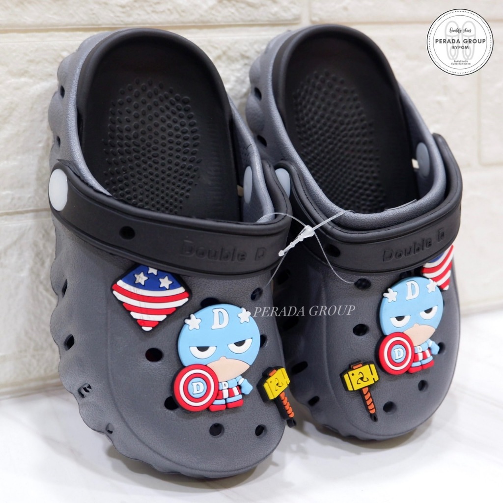 รองเท้าหัวโตเด็ก รองเท้าแตะเด็ก ลายแบทแมน ลิขสิทธิ์แท้ พื้นนุ่ม ยางนิ่ม ไซส์ 24-35