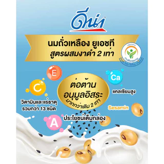 DNA UHT Soy Milk with Extra Black Sesame 230ml. x 36Boxs , ดีน่า นมถั่วเหลือง สูตรงาดำ 2 เท่า เจ