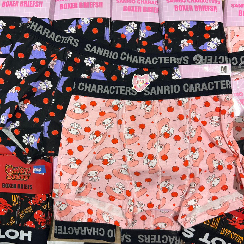꒰ พร้อมส่ง มาเพิ่มใหม่✨ ꒱ 🎀Sanrio Boxer Briefs Japan🇯🇵 — บ็อกเซอร์โชวืขอบ ใส่คู่กับแฟนเก๋มาก มีไม่เยอะน้า😭🫶🏻