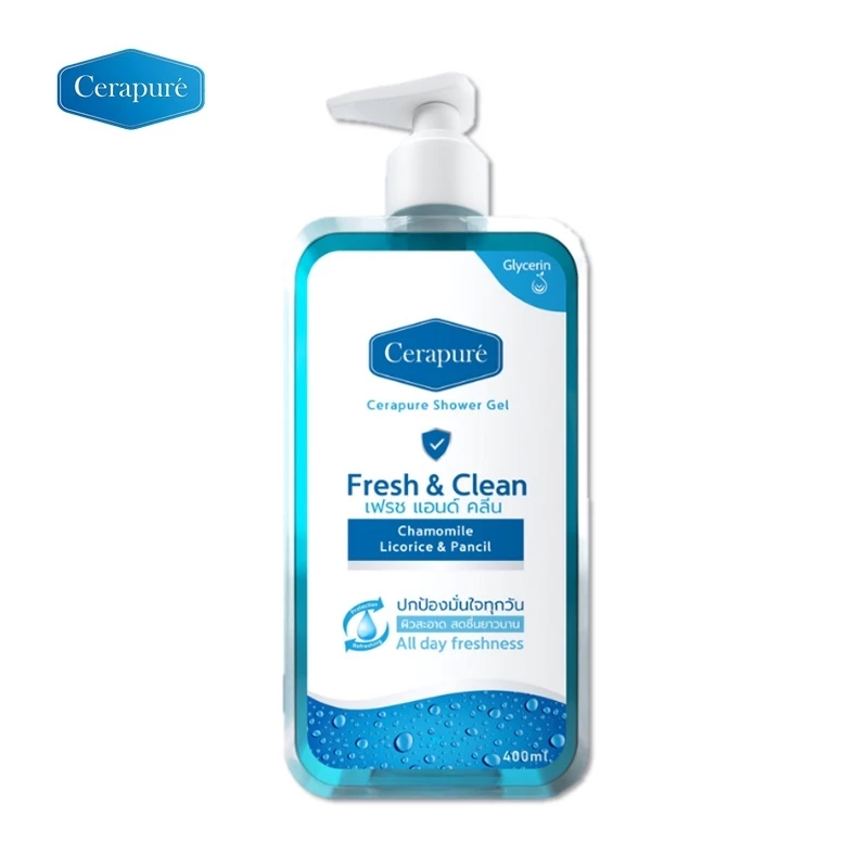 Cerapure Shower gel สบู่เหลว เจลอาบน้ำ เซราพิวเร่ ระงับกลิ่นกาย ของแท้ พร้อมส่ง ขนาด 400 ml