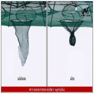 (4/6/8/10ช่อง) ตาข่ายดักปลา ที่ดักกุ้ง ดักปลา มุ้งกุ้งฝอย อุปกรณ์ตก กระชัง มุ้งป G2611