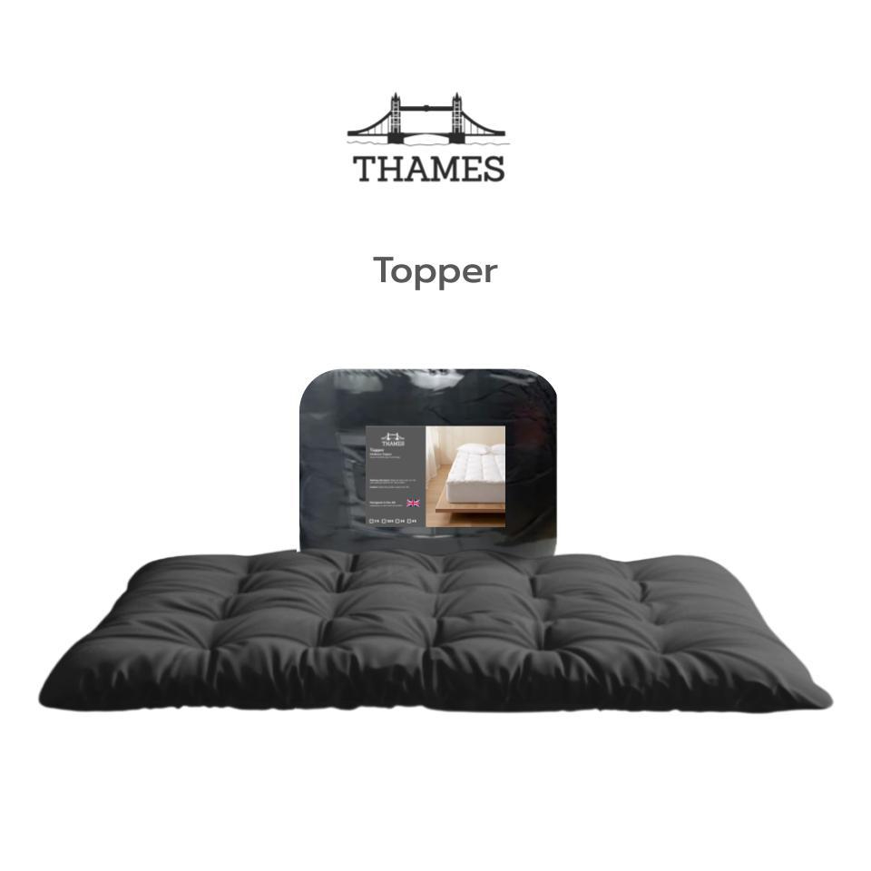 Thames ที่นอนท็อปเปอร์ รุ่น Middle หนา 6 นิ้ว ใยขนห่านเทียม4ชั้นหนานุ่ม ผ้าคัตตอล100%นุ่มไม่ระคายเคือง