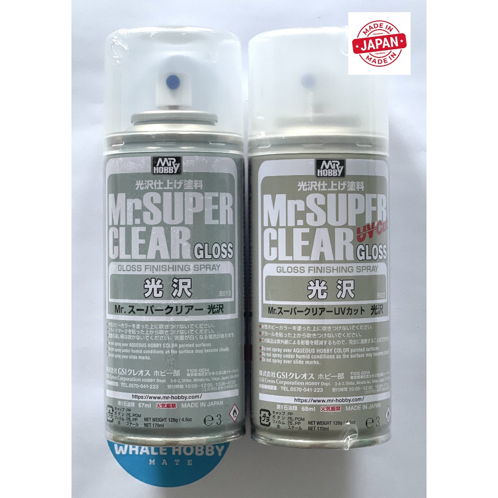 MR HOBBY Mr. SUPER CLEAR (GLOSS) B513 B522 B523 170 ml. สเปรย์ กระป๋อง เนื้อละเอียด UV CUT 513 522 523 สินค้าพร้อมส่ง!!!