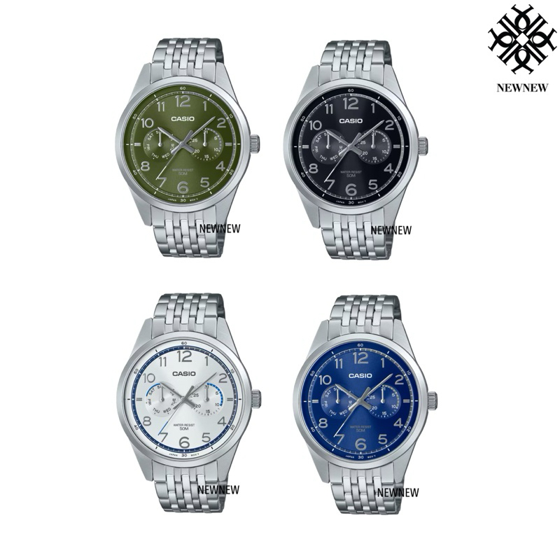 CASIO นาฬิกาข้อมือ รุ่น MTP-E340D-1AV MTP-E340D-2AV MTP-E340D-3AV MTP-E340D-7AV ของแท้ประกันศูนย์ 1ปี
