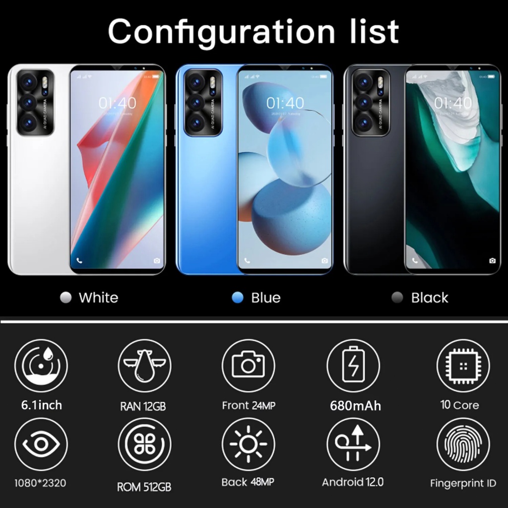 โทรศัพท์ Y98 5G สมาร์ทโฟน 6.7นิ้ว แรม16GB+รอม512GB 6800mah Smartphone ...