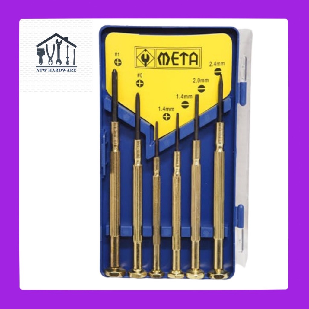 ชุดไขควงซ่อมนาฬิกา META 6 ตัวชุด ไขควงจิ๋ว ไขควงแว่นตา ไขควงนาฬิกา