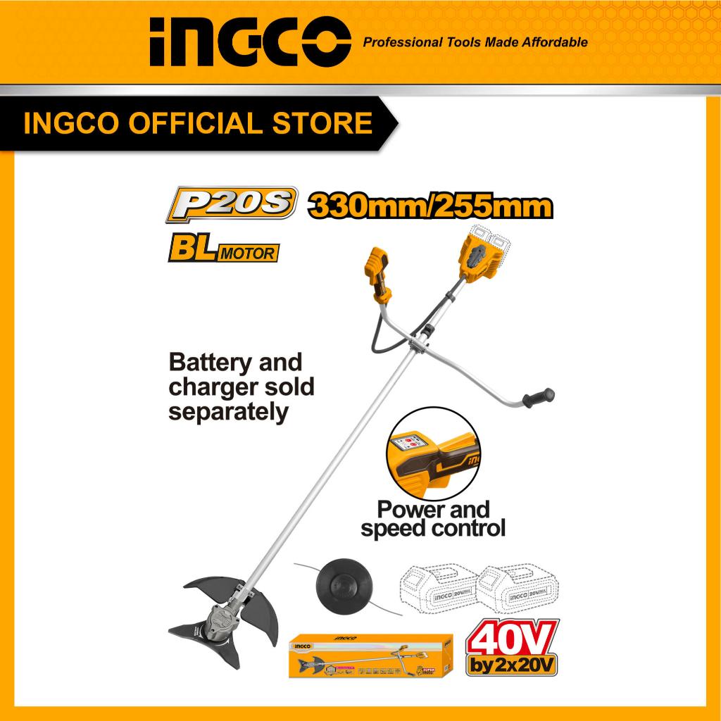 INGCO l เครื่องเล็มหญ้าไร้สาย 40V ไม่รวมแบตและที่ชาร์จ (CSTLI20018)