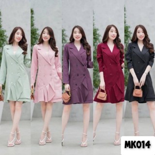 เดรสคอปกเทเลอร์ชายระบาย