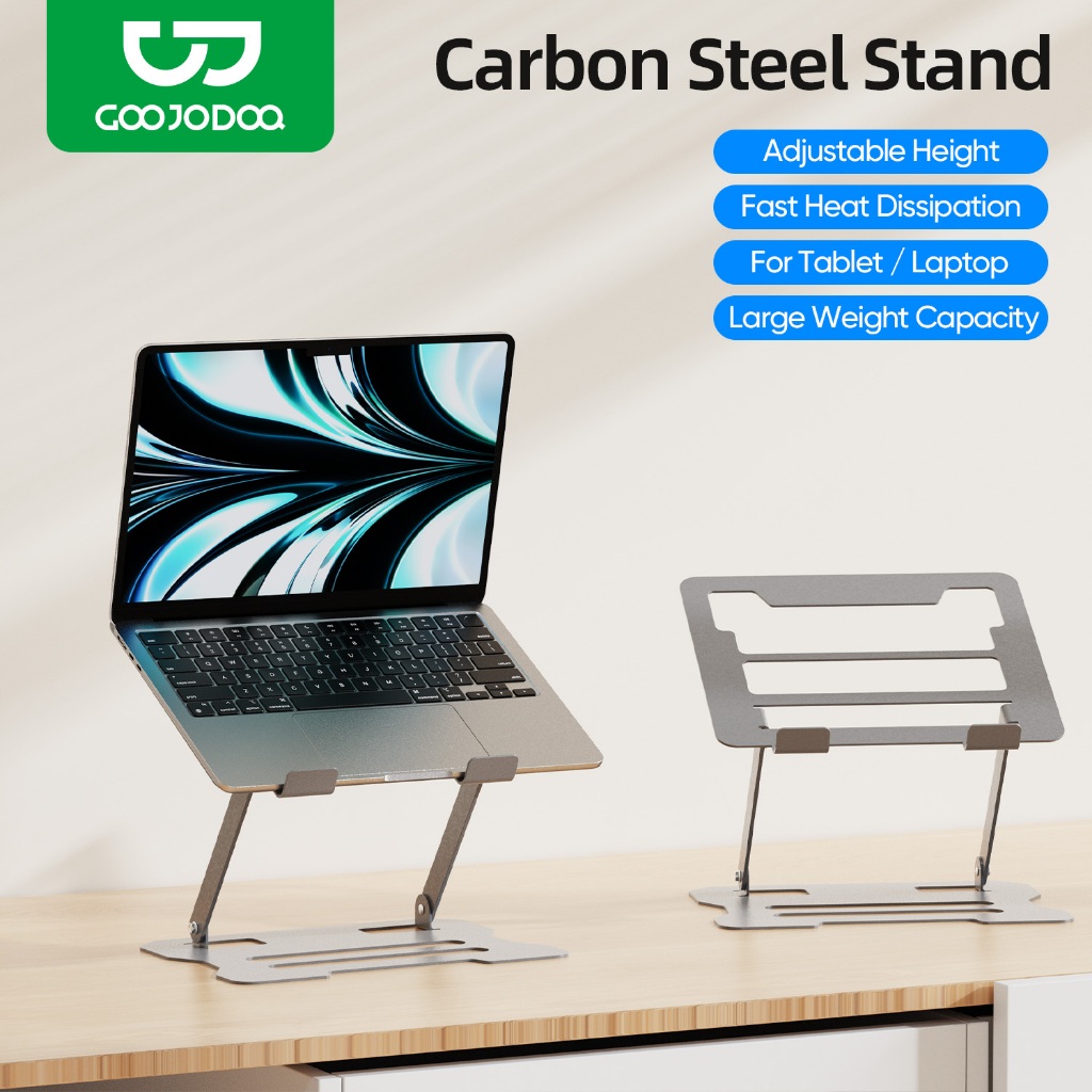 GOOJODOQ Laptop Stand Carbon Steel Stand Adjustable Height Foldable Laptop Desk 