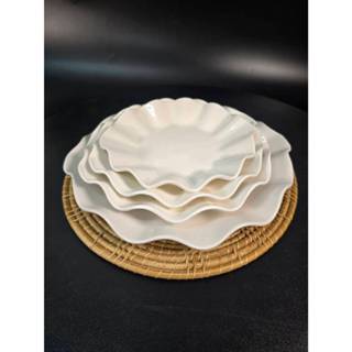 จานชบา เซรามิคสีขาว ขนาด 7.5,8.5,9,10,11.5 นิ้ว เนื้อหนา วัด…