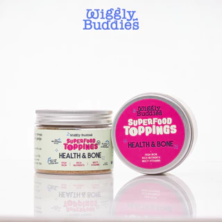 Wiggly Buddies Supper Food Topping ผงโรยอาหารพรีเมี่ยมสำหรับสัตว์เลี้ยง สูตร Health & Bone