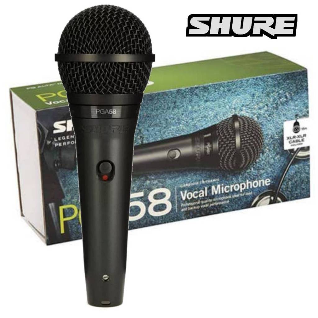 SHURE PGA58 ไมโครโฟน แท้ จาก SHURE ไมโครโฟนคุณภาพระดับมืออาชีพเหมาะสำหรับการแสดงเสียงร้องเพลงและพูด