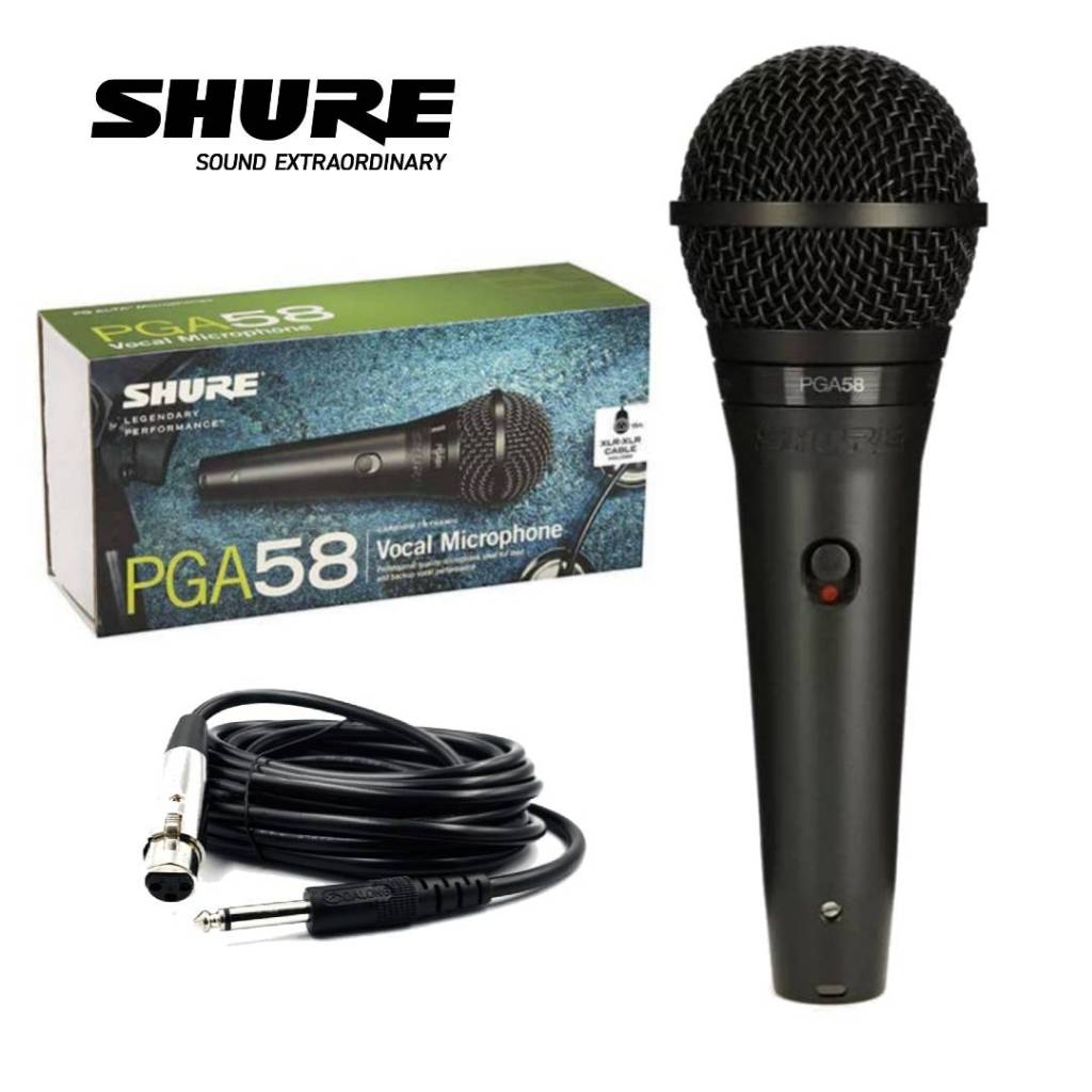 SHURE PGA58 ไมโครโฟน แท้ จาก SHURE ไมโครโฟนคุณภาพระดับมืออาชีพเหมาะสำหรับการแสดงเสียงร้องเพลงและพูด