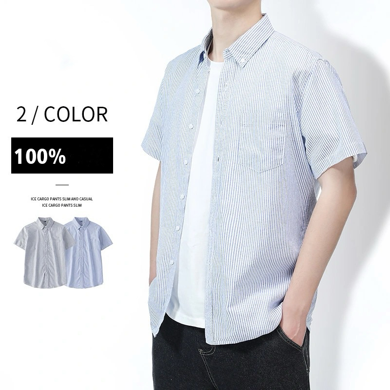 เสื้อเชิ้ตแขนสั้นปกมีกระดุม ผ้าOxford Shirt