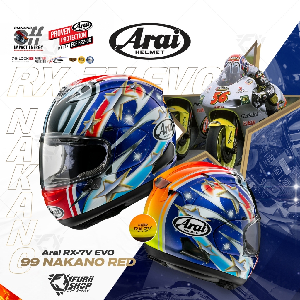 หมวกกันน็อคเต็มใบ Arai RX 7V Evo Nakano Red99