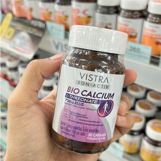 (ของแท้) Vistra Bon-Activ BIO CALCIUM L-THREONATE 750 mg Plus 30 capsules แคลเซียม แอล-ทรีโอเนต บำรุงกระดูก