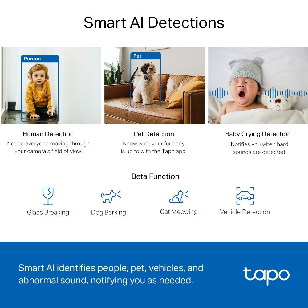 TP-Link กล้องวงจรปิด 4MP WiFi พูดคุยโต้ตอบได้ รุ่น Tapo C220