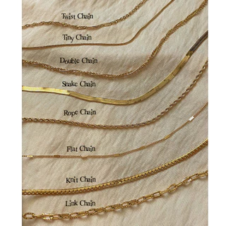 สร้อยคอเรียบ วัสดุสแตนเลสแท้ สร้อยเปล่า ชุบทอง 18K สร้อยคอรวมทุกรุ่น Necklace Givemethat