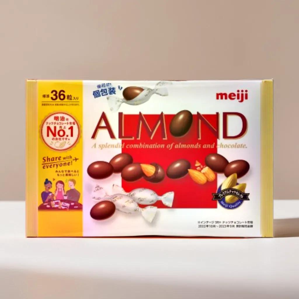 Meiji อัลมอนด์ ช็อกโกแลต บิ๊กแพ็ค 155 กรัม ช็อกโกแลตแท่ง ห่อเดี่ยว พกพาสะดวก ทานได้ทุกที่ทุกเวลาอัลมอนด์ ช็อกโกแลต