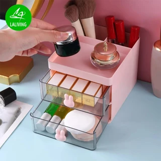 พร้อมส่ง​ ลิ้นชักใส่ของ ลิ้นชักตั้งโต๊ะ สีชมพู/ขาว ลายการ์ตูนน่ารัก ของขวัญ กล่องเก็บของ กล่องเก็บเครื่องเขียน ที่ใส่ปาก