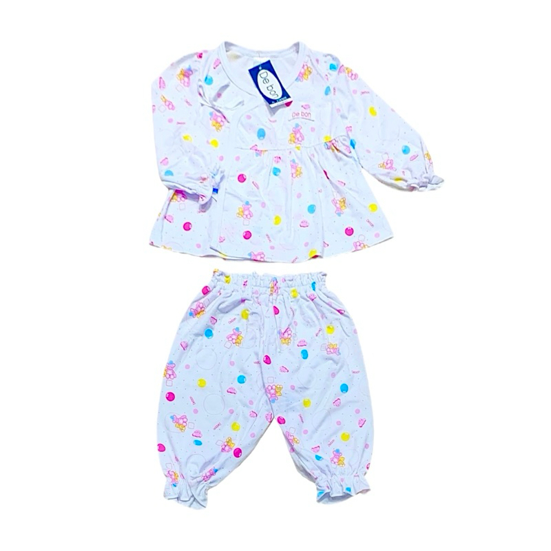 Enfant Debon New Collection ชุดนอนแขนตุ๊กตา ขาตุ๊กตา ผูกหน้า สำหรับเด็กอายุ แรกเกิด-6เดือน