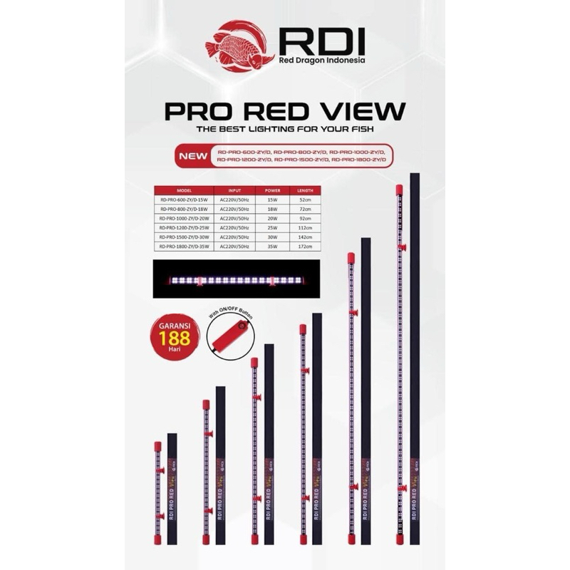 RDI PRO RED VIEW หลอดไฟปลามังกรแดง และปลาสวยงามชนิดอื่นๆ