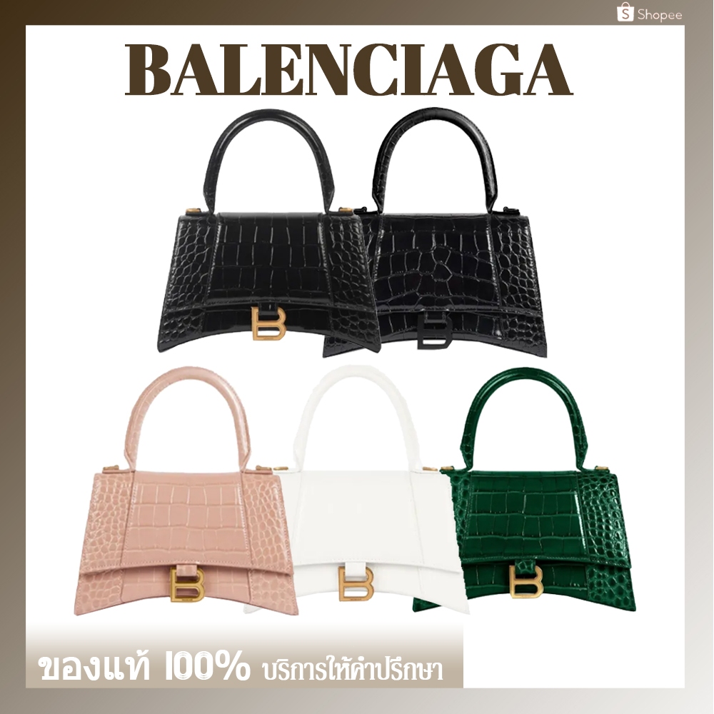 กระเป๋า Balenciaga แท้ Balenciaga Hourglass Small Crocodile embossed Handbag กระเป๋าสะพาย