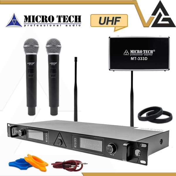 Micro tech MT-333D ไมค์ลอย ไร้สาย ระยะใช้งาน 100m กระเป๋า ไมโครโฟน คลื่นใหม่ UHF Wireless Microphone