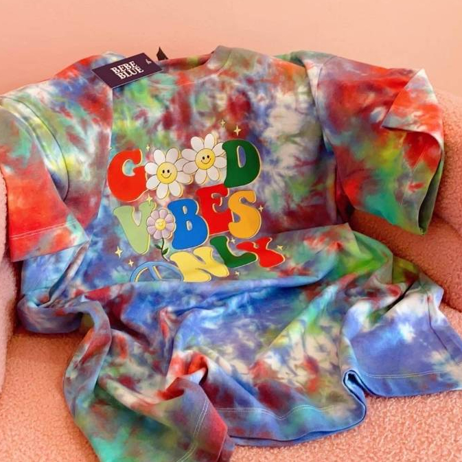 * New * สีใหม่ Bebeblue เสื้อมัดย้อม Santa Rock (สกรีนตามแบบ) ผ้านุ่ม