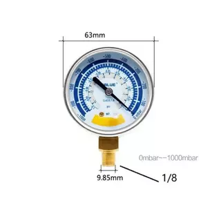 ไมครอนเกจ Vacuum Gauge VALUE แบบเข็ม พร้อมวาล์วปิดเปิด ตรวจสอบรั่ว หน้าจอ 63mm จัดชุด 3 ชิ้น สามารถดูแรงดันน้ำยาแอร์ได้