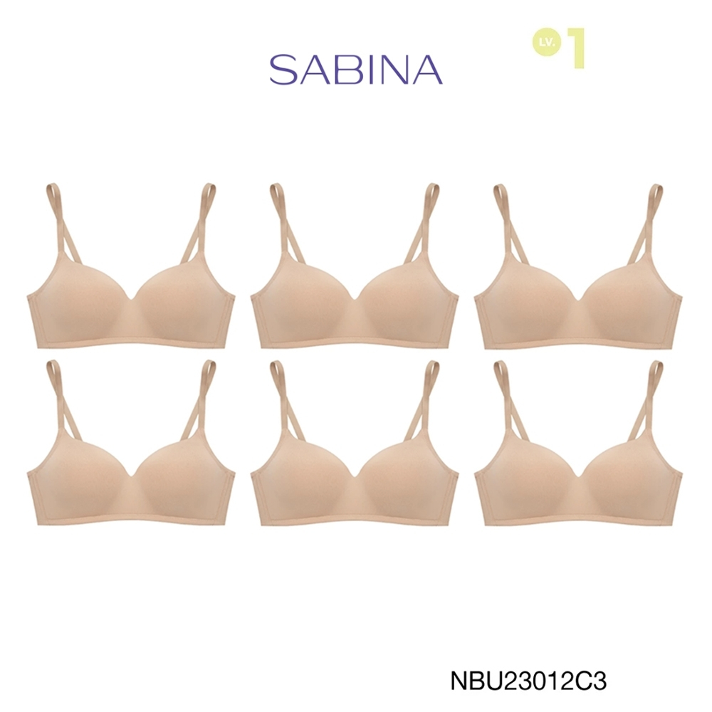 Sabina เสื้อชั้นใน (Set 6 ชิ้น) รุ่น Pretty Perfect Level 1 เสื้อชั้นใน ไร้โครง รหัส NBU23012C3 - สี