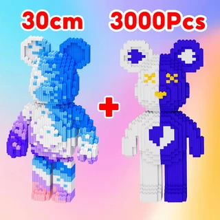 🔥[พร้อมส่งจากไทยครับ]ขนาดใหญ่ บล็อกตัวต่อ Bearbrick ชุด 2 ชิ้น บล็อกอาคาร 3D บล็อกตัวต่อเลโก้