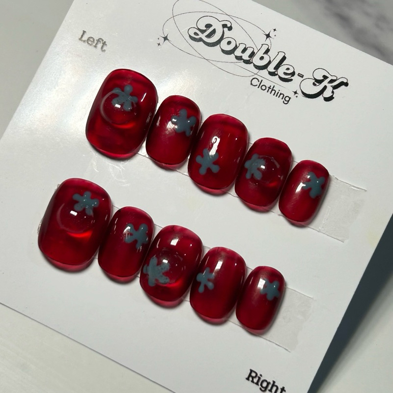 เล็บปลอมเจลลายมะเขือเทศ สีแดงกล่ำไซรัป    รีบด่วนแจ้งวันได้เลยค่ะ