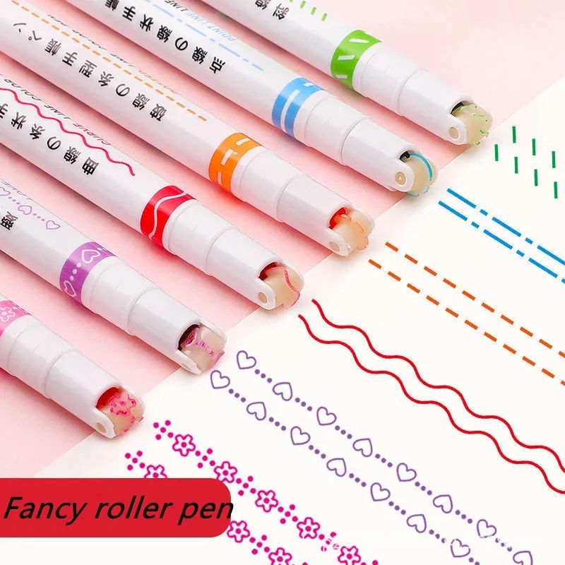 ปากกามาร์กเกอร์ไฮไลท์ STN-CX-6002 ปากกาลูกกลิ้ง ปากกาทำลวดลาย liner color pen ปากกาเน้นข้อความ ลายดอกไม้ สีสันสดใส