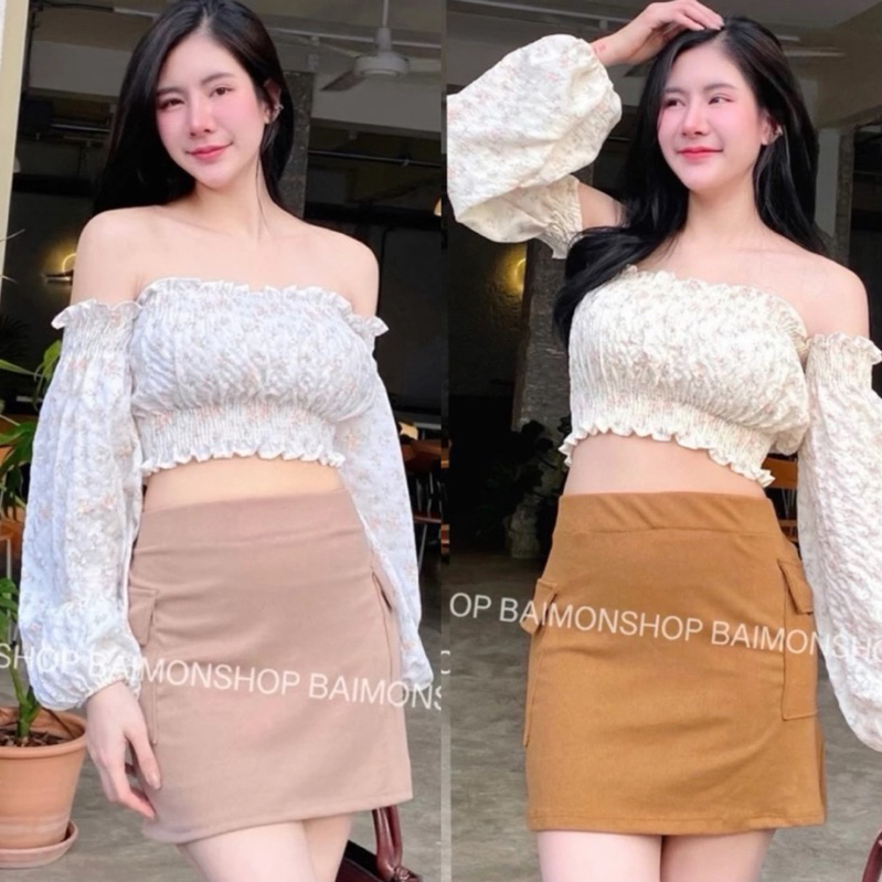 🔥aimorn_shop🔥 เสื้อเปิดไหล่ 💗💓ต่อแขนทรงกระดิ่ง 💓💗รุ่นนี้กำลังฮิตมากเลยนะคะ - รูปที่ 3