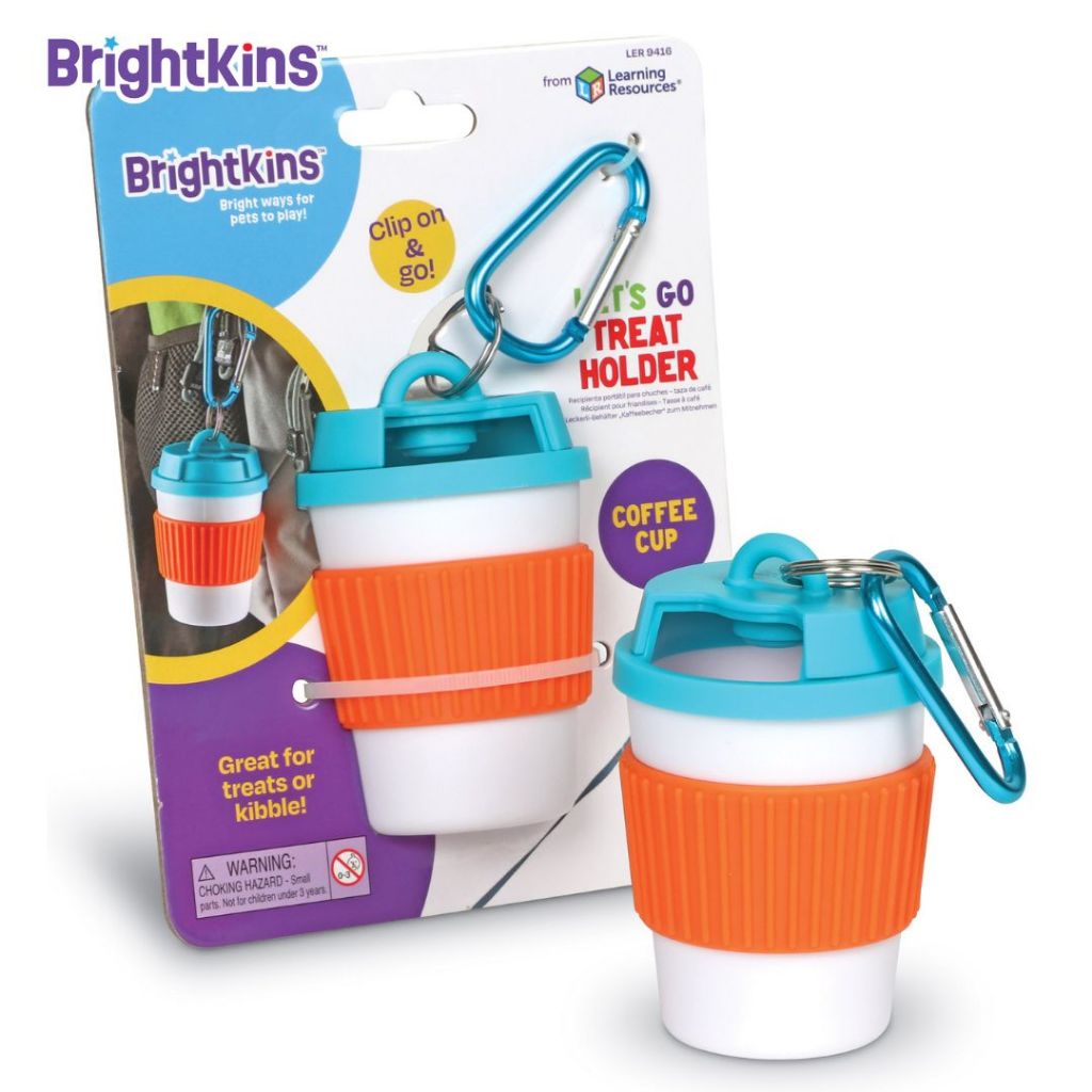Brightkins Let's Go Treat Holders: Coffee Cup กระเป๋าใส่ขนมแบบพกพา รูปแบบแก้วกาแฟ สำหรับสุนัข