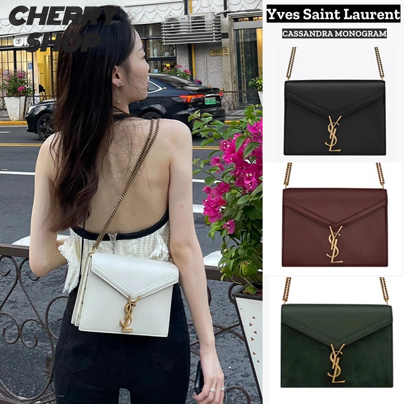 🍒Saint Laurent CASSANDRA MONOGRAM กระเป๋าสะพายข้างผู้หญิง YSL bag