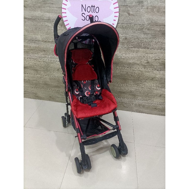 รถเข็นเด็กมือสอง Aprica รุ่น Stick (High Seat) สีดำแดง