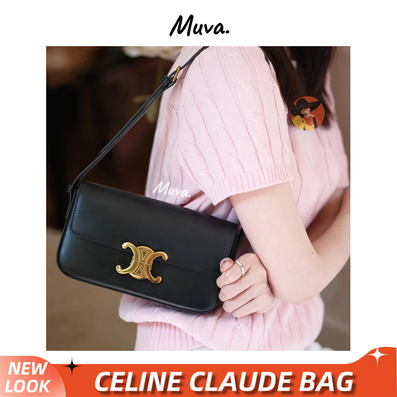 เซลีน👜Celine TRIOMPHE Women/Shoulder Bag สุภาพสตรี/กระเป๋าสะพายไหล่/กระเป๋าร่อซู้ล