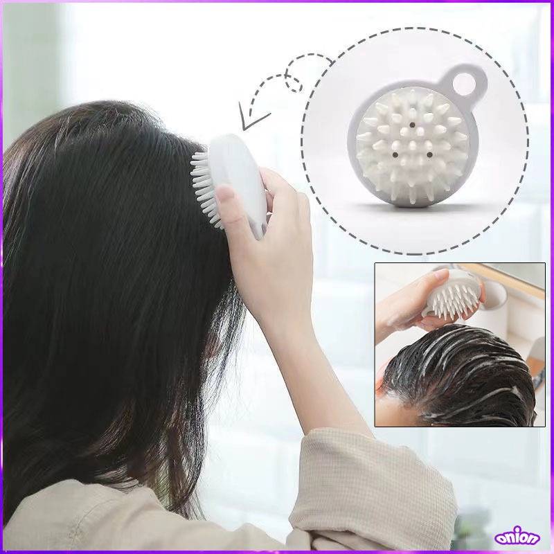 แปรงสระผม ซิลิโคน 3สี อุปกรณ์ดูแลเส้นผม ทำความสะอาดเส้นผมให้สะอาด นวดหนังศีรษะ แบบพกพา สบายไม่ระคายเคือง แปลงช่วยสระผม